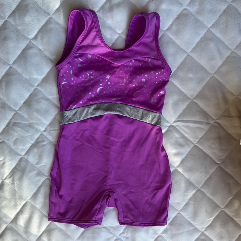 Cat & Jack Purple and Silver Girls Gymnastics Leotard